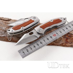Browning F113 folding knife with wood and steel handle UD405196